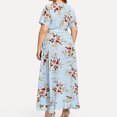 thumbnail image 3 of Aqestyerly Robe Boho à Manches Courtes Imprimé Floral Col en V Grande Taille pour Femmes Robe de Soirée HWRETIE, 3 of 5