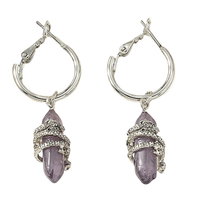 Stone Dangle Earrings Dainty - Decorative Chunky Hoop Earrings Pendant Earrings