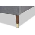 thumbnail image 5 of Baxton Studio Volden Glam and Luxe Charcoal Velvet Fabric Upholstered King Size Wood Platform Bed Frame with Gold-Tone Leg Tips, 5 of 9