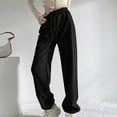 thumbnail image 7 of ZZwxWA Womens Straight Leg Sweatpants Casual Solid Baggy Joggers Pants Drawstring Elastic High Waist Long Pants Streetwear, 7 of 7