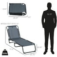 thumbnail image 5 of Patio Furniture Folding Chaise Lounge Pool Chair, Patio Sun Tanning Chair, Outdoor Lounge Chair with 4-Position Reclining Back, Breathable Mesh Seat for Beach, Yard, Patio, Gray,Patio Chairs, 5 of 5