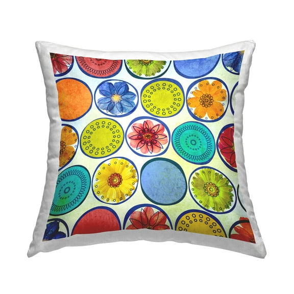Stupell Industries Modern Floral Pattern Circles Printed Throw Pillow Design by Irena Orlov
