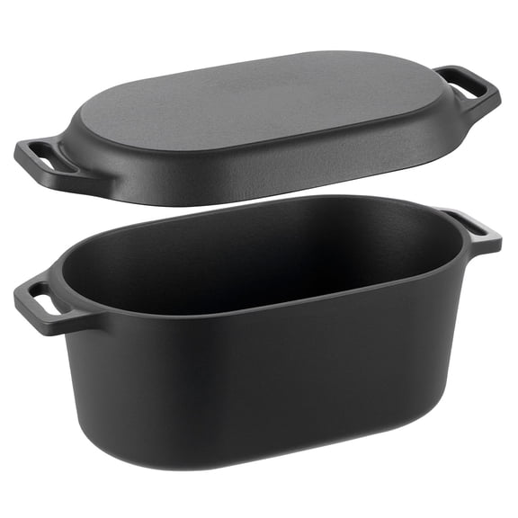 Enameled Cast Iron Dutch Oven 3.5Qt, Dual Handles & Lid, Oven/Induction Safe 500F, for Stews, Roasting, Bread, Black