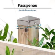 VIIRKUJA 10 x Stainless Steel Post Caps for Fence Posts (101 x 101 mm) Pyramid Shape Cover Cap for Wooden Posts