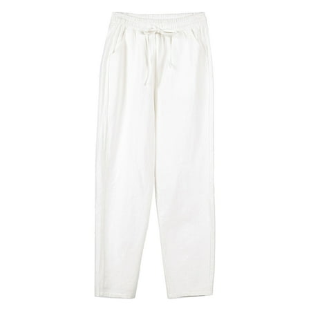 

Beach Pants Women s Comfy Pajama Pants Casual Stretch Pant Drawstring Palazzo Lounge Pants Wide Leg(XL White)