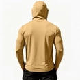 thumbnail image 4 of Nestiefly Fishing Shirts For Men Long Sleeve Sun Hoodies With Face Mask Uv Protection Cooling Hooded Rash Guard Shirt Khaki M, 4 of 7