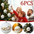 thumbnail image 2 of chaungfeng 6 Pcs Christmas Ball Ornaments, 2.36 Inch with Elk Snowflake Pattern Christmas Foam Plush Ball Ornaments, Hanging Decorations for Trees Fireplace Holiday Party Decor, 2 of 9