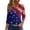 HAOZE01_Dark Blue, variant on haizhen 4th of July Shirts Women 250th Anniversary USA 3/4 Length Sleeve Womens Tops Casual Henley V Neck Patriotic Tshirts Red White and Blue T Shirts Dark Blue, M