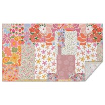 Pioneer Flower Floral Print Pattern Rectangle Tablecloth 60x102in,Waterproof Polyester Rectangle Table Cloth, Wipeable Spillproof Polyester Tablecloth for Dining, Camping, Indoor and Outdoor