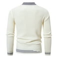 thumbnail image 4 of WAENQINLA Men's Color Block Crewneck Sweaters Baggy Ribbed Knitted Pullover Jumpers Casual Textured Sweater Tops White XL, 4 of 8