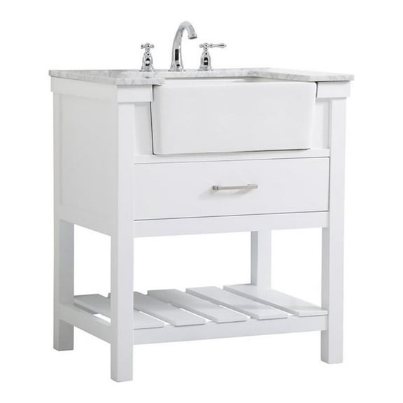 30 inch single bathroom vanity in white