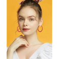 thumbnail image 3 of Classic retro matte metal hoop earrings retro neon big earrings jewelry, 3 of 5