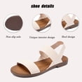 thumbnail image 3 of Ataiwee Women's Flat Slide Sandals - Casual Adjustable Elastic Strappy Double Bands Summer Flat Sandals., 3 of 6
