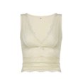 thumbnail image 4 of Douhoow Women Summer Lace Tank Top Bow V Neck Sleeveless Slim Fit Crop Top Retro Basic Vest, 4 of 9