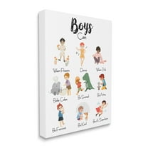 Stupell Industries Boys Can Phrase Inclusive Chart of Fun Activities Typography Painting Black Framed Art Print Wall Art, 11 x 14