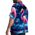 thumbnail image 3 of Starry Sky Flamingo Men's Poplin Casual Printed Button Down Short Sleeve Summer Beach Shirts Unisex, 3 of 6