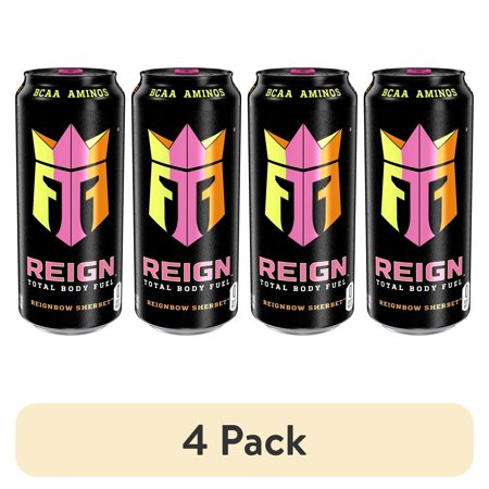 (4 pack) Reign Total Body Fuel, Reignbow Sherbet, Performance Energy Drink, , 16 fl oz