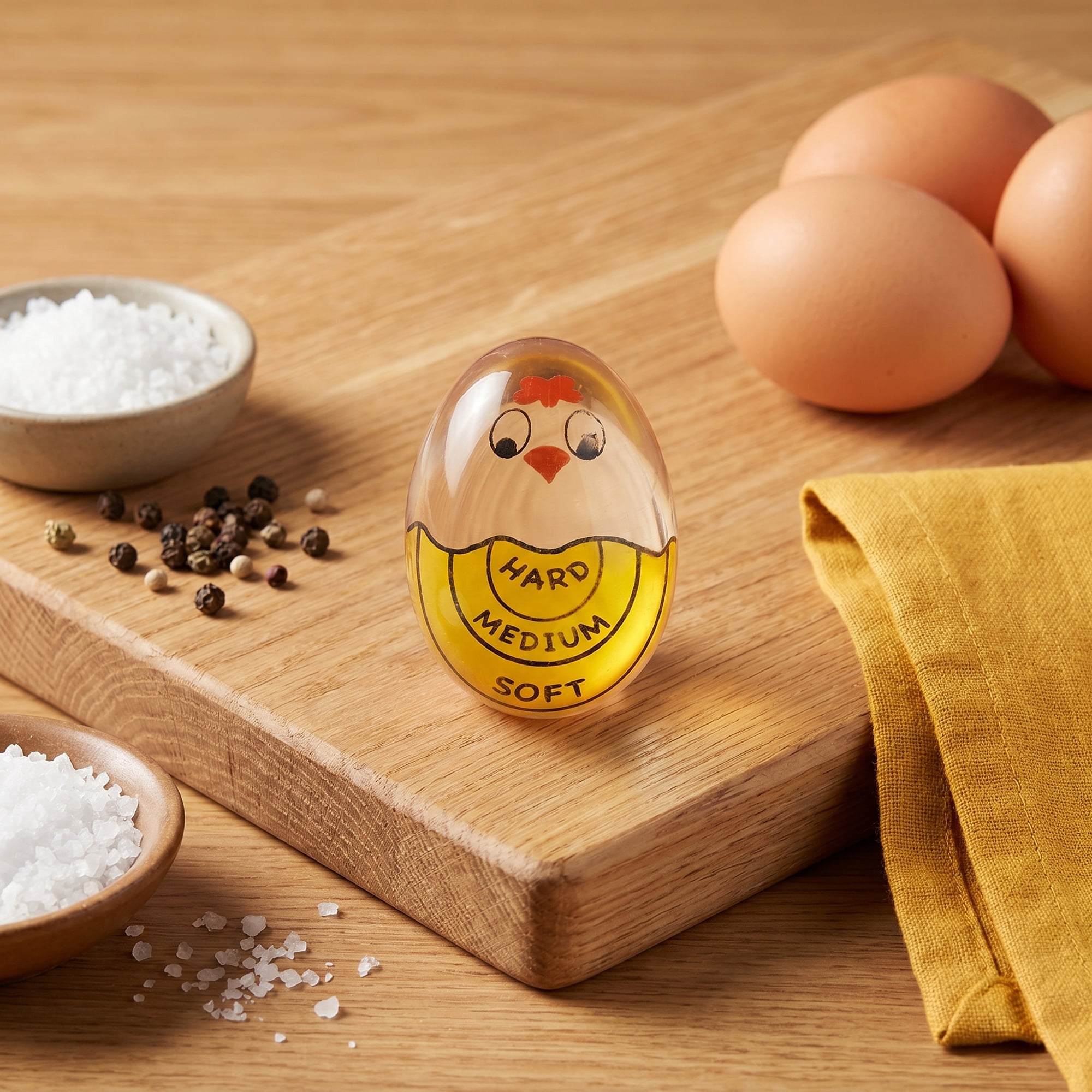 Unique Bargains Egg Timer with Color Changing Indicator for Perfect Boiled Eggs Yellow