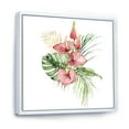 thumbnail image 3 of Designart 'Tropical Bouquet With Anthurium Lupine and Leaves On White I' Traditional Framed Canvas Wall Art Print, 3 of 5