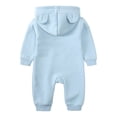 thumbnail image 5 of Newborn Baby Thickened Jumpsuit Hoodie Fall Winter Solid Color Jumpsuit for Men and Girls 0-24M, 5 of 6