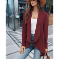 thumbnail image 5 of Women Cardigan Long Sleeve Button Down V Neck Casual Knit Sweater Open Front Cardigan Wine Red S, 5 of 9