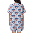 thumbnail image 6 of Daiia Donut with the USA Fag Pattern Womens Pajama Sets Short Sleeve Pajamas for Women Sets Soft Lounge Sets Casual Round Neck Sleepwear PJS-Medium, 6 of 7