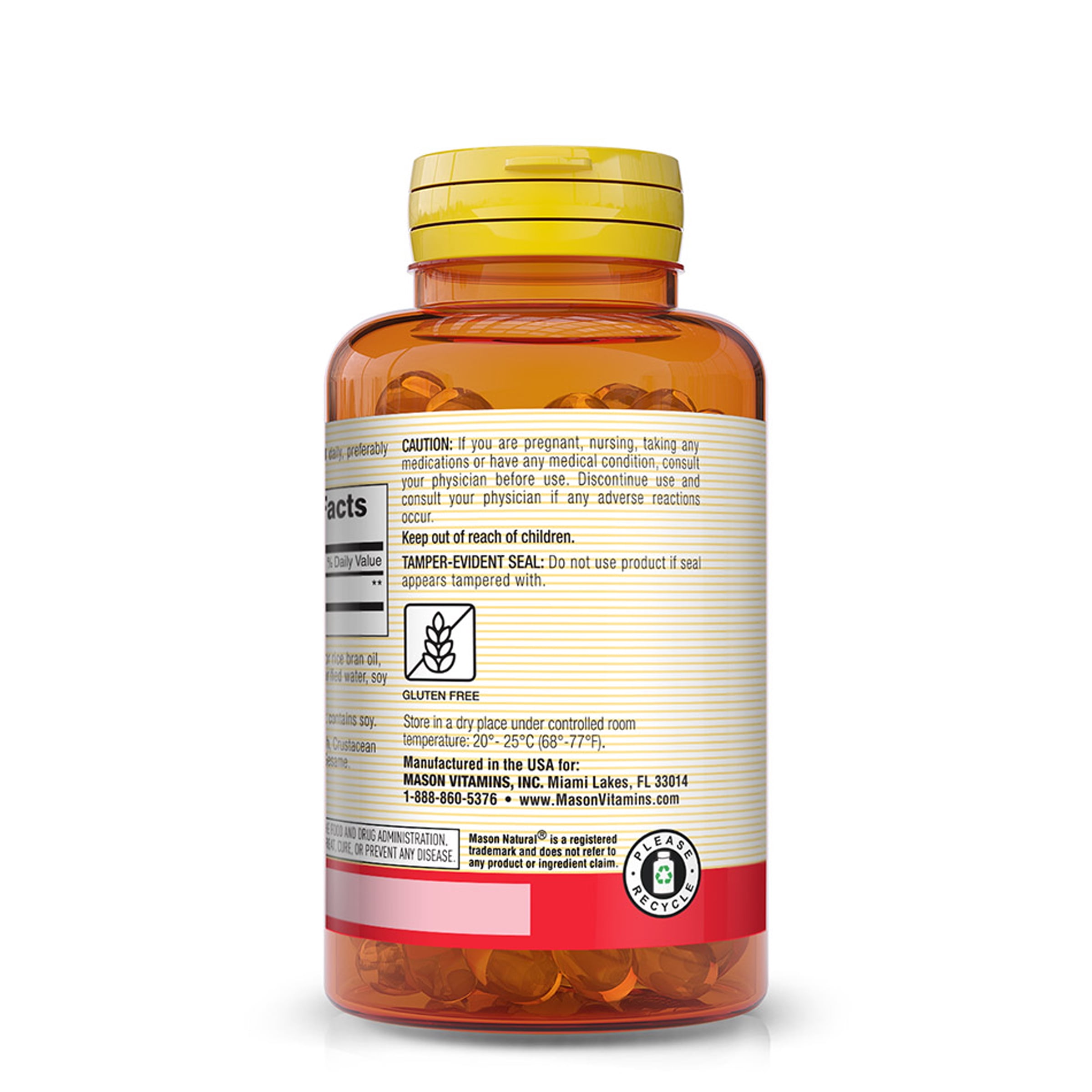 Mason Natural Co Q10 100 mg - Healthy Heart and Cellular Energy Production, Supports Cardiovascular Health, 60 Softgels