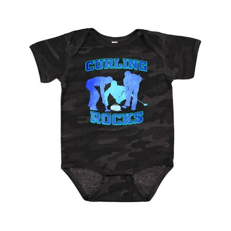 

Inktastic Curling Rocks Curler Gift Gift Baby Boy or Baby Girl Bodysuit