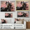 thumbnail image 4 of Designart "Vibrant Pink Pink Brown Horse I" Animals Floater Framed Canvas Print, 4 of 7