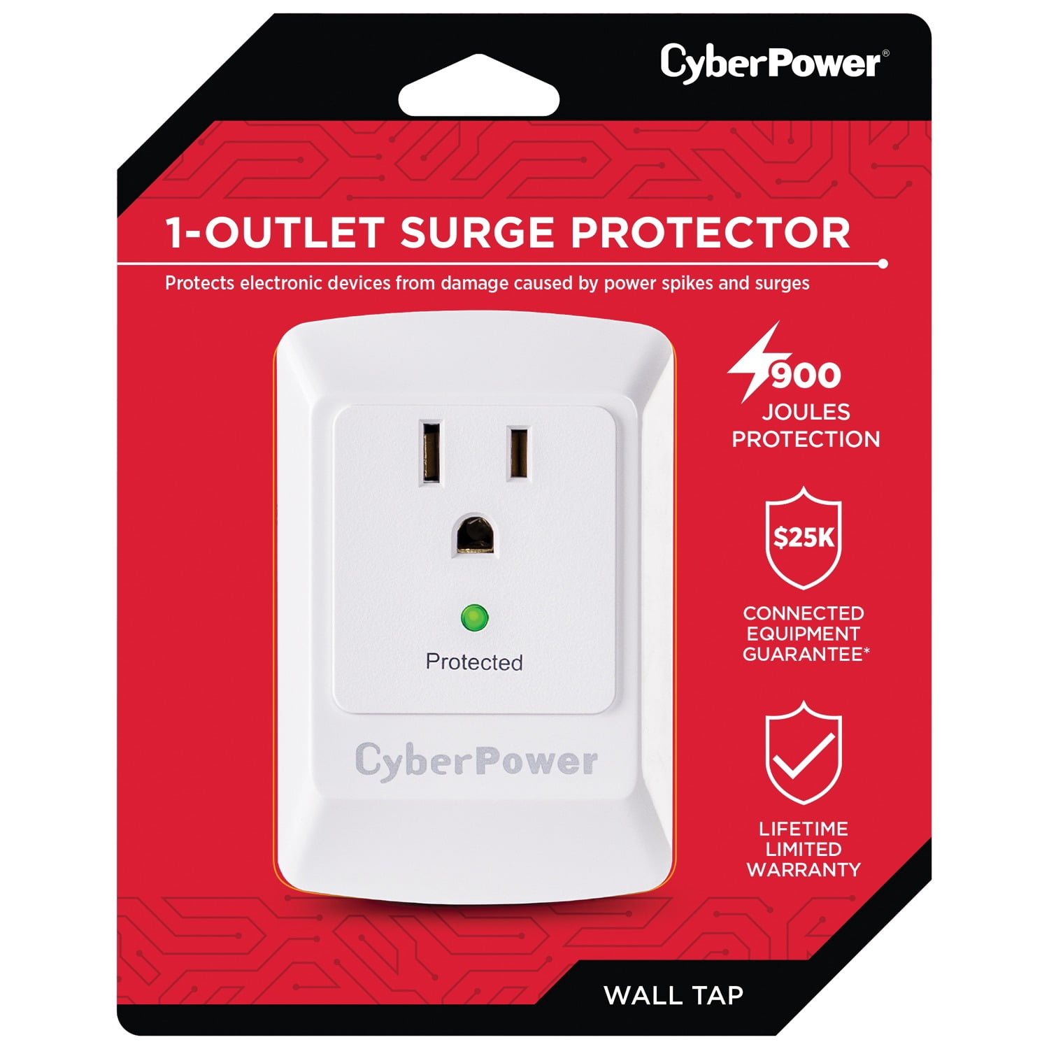 CyberPower B100WRC1 Essential Surge-Protector Wall Tap, 2 Pack