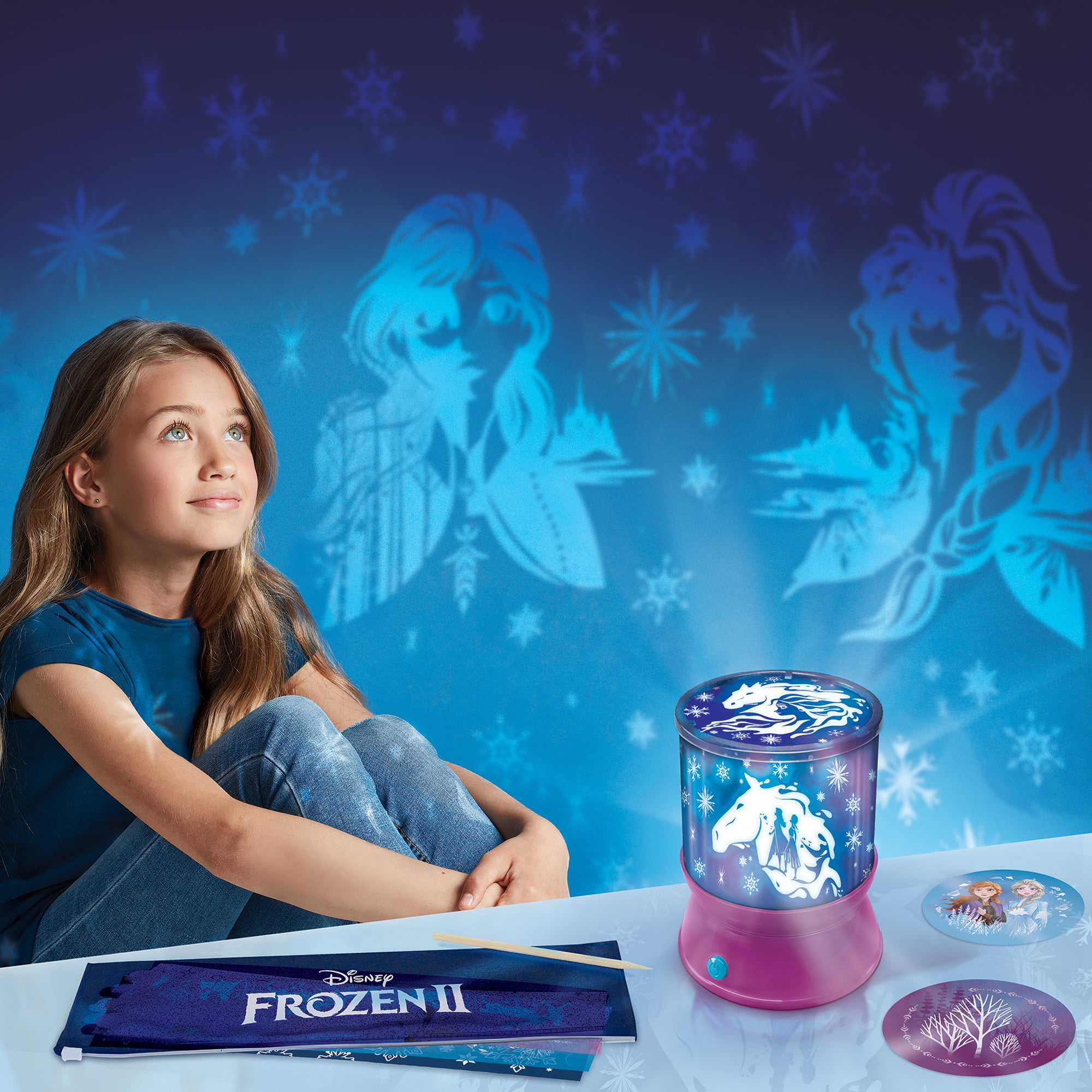 Disney Frozen II: Scratch Art Light Projector - Design Your Own Light Show, Scratch Art into Film & Project, Tweens & Girls Ages 8+