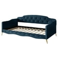 thumbnail image 6 of Castle Place Twin Velvet Upholstered Daybed with Crystal Button Tufting, Navy Blue, 6 of 8
