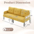 thumbnail image 7 of Dtwnek Corduroy Upholstered Loveseat Sofa with Metal Legs and Side Pockets, 2 Seater Sofa Couch for Living Room, Bedroom, Apartment, Yellow, 7 of 7