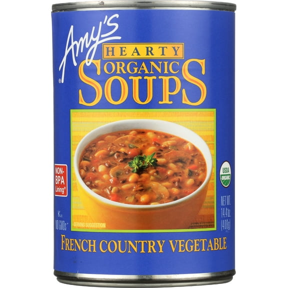 Pack of 12, Amy's Organic Hearty French Country Vegetable Soup, 14.4 oz