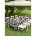 thumbnail image 3 of Outdoor Tablecloth with Umbrella Hole & Zipper, Black Botanical Rectangle Tablecloth 60x102 Inch, Farmhouse Modern Striped Leaf Patio Table Cover Waterproof Table Cloth for Picnic/Party, 3 of 7