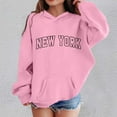 thumbnail image 2 of Byoo Big Girls Hoodie New York Print Long Sleeve Pullover Hooded Sweatshirt with Pocket, 2 of 4