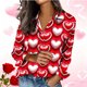 thumbnail image 1 of TaTaai Womens Silky Satin Shirt Long Sleeve Valentines Print Button Down Lapel Collar Blouse Loose Fit Spring Romantic Top Gift, 1 of 7