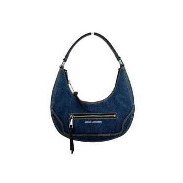 Marc Jacobs Denim Cruiser Crescent Satchel Shoulder Bag Handbag