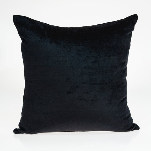 Parkland Collection Spano Black Solid Decorative Throw Pillow, 20 x 20 Cotton Blend Square Pillow