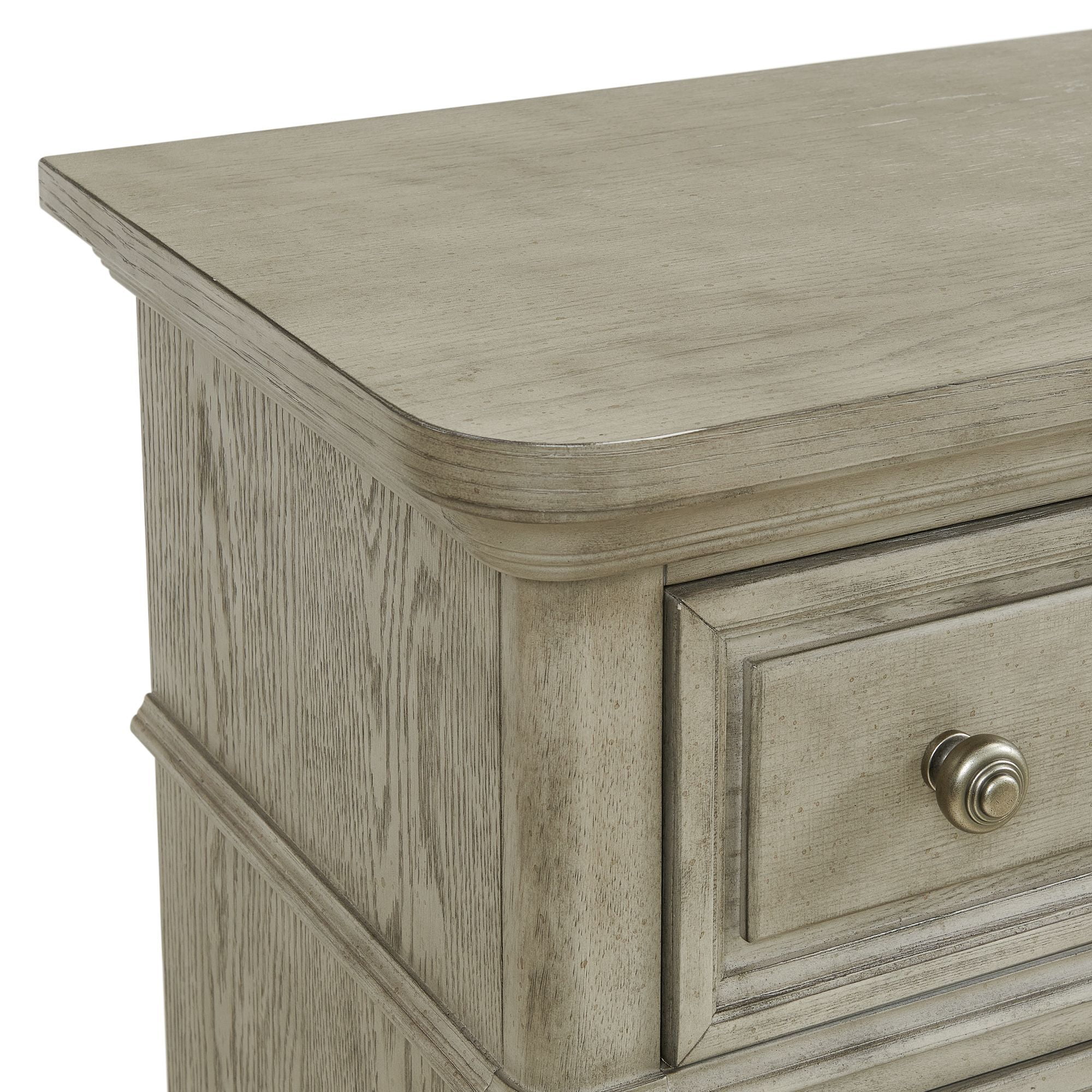 Picket House Furnishings Emiko 2-Drawer Nightstand with USB in Light Gray