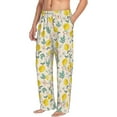 thumbnail image 2 of Uemuo Flowers and Butterflies Pattern Men's Wide Leg Palazzo Lounge Pants with Pockets Light Weight Loose Comfy Casual Pajama Pants-Large, 2 of 9