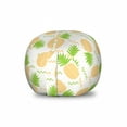 thumbnail image 1 of Tropical Storage Toy Bag Chair, Herringbone Stripes with Dots Background Summer Fruits Arrangement, Stuffed Animal Organizer Washable Bag, Large Size, Fern Green and Orange, by Ambesonne, 1 of 3
