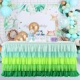 thumbnail image 2 of Falda de mesa Besutolife, tutú con volantes, 76 x 183 cm, color verde, 2 of 9