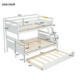 thumbnail image 2 of Harper & Bright Designs Twin Over Full Bunk Beds with Trundle, Solid Wood Bunk Bed Frame with for Adults, Can be Convertible to 2 Beds, White, 2 of 12