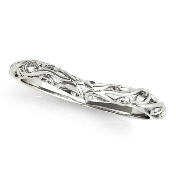 Mauli Jewels Rings for Women 0 Carat Engagement Wedding Band 4-Prong 14K Solid White Gold