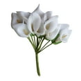 thumbnail image 1 of 12pcs Mini Calla Lily Artificial nupcial de la boda flores falsas decoración del partido ramo PE Real Touch flor (blanco), 1 of 5