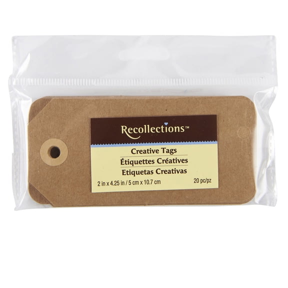 12 Packs: 20 ct. (120 total) Kraft Tags by Recollections - 2" x 4.25"