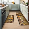 thumbnail image 4 of Wine Kitchen Mat Set 2 Pieces,Cushioned and Rugs,Kitchen Standing Retro Rug Waterproof Non Slip Runner for Laundry,Wine Decorations 17x30+17x47inch, 4 of 6