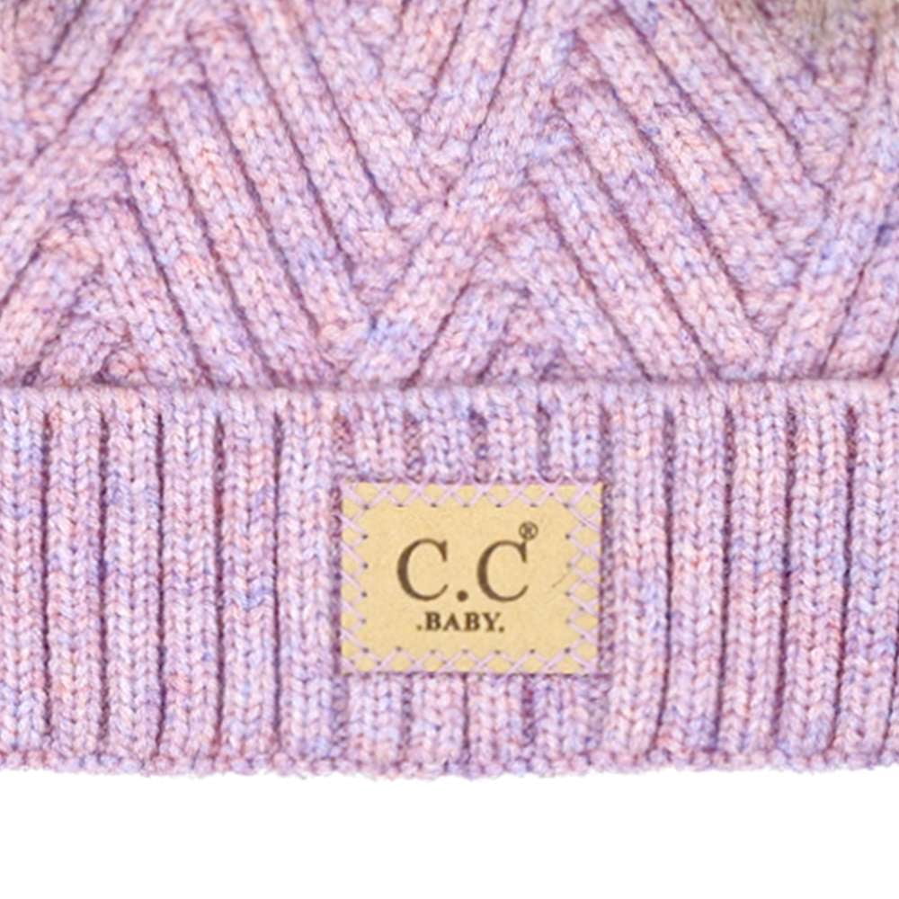 C. C Cozy Knit Pom Beanie Hat and Scarf Set - Multicolor Pinkish Purple Lavender C Wonder Pom-Pom Beanie & Scarf Gift Set | HSN main image 3