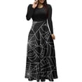 thumbnail image 2 of FcBaudy Longues Robe à Manches à Col Rond Mode pour Femmes Robe Imprimée à Manches Longues à Col Rond Chandail Robe Patchwork Robe pour Femmes, 2 of 3